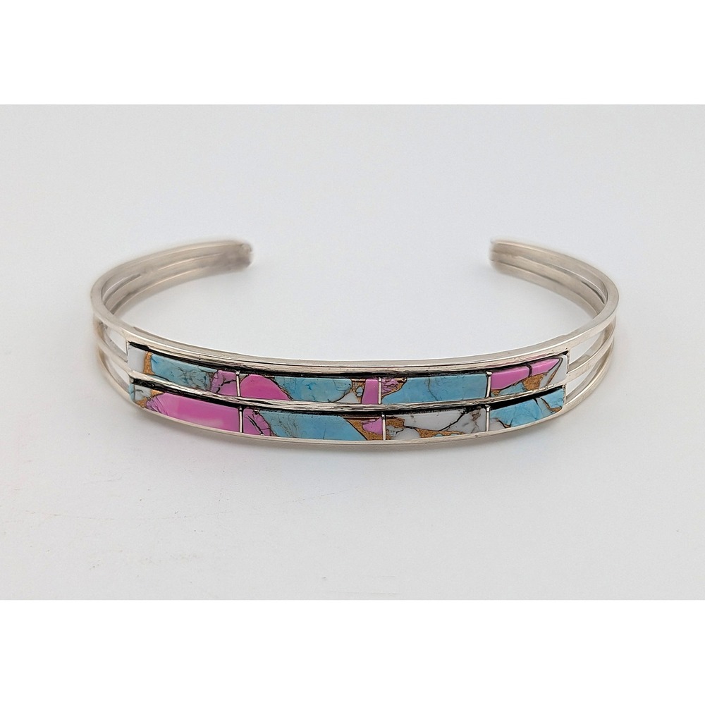 Navajo Sterling Silver Cuff Bracelet Cotton Candy Native American Jewelry 6.5 ** - Picture 10 of 10